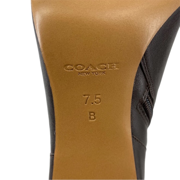 Coach Brown Leather Seneca Heeled Ankle Booties - Picture 7 of 10